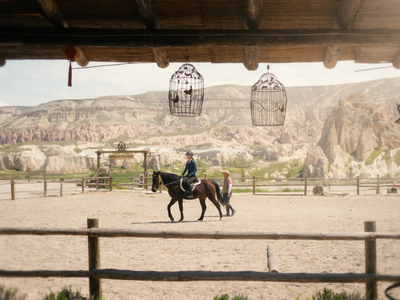 Foundation riding lesson in the arena
